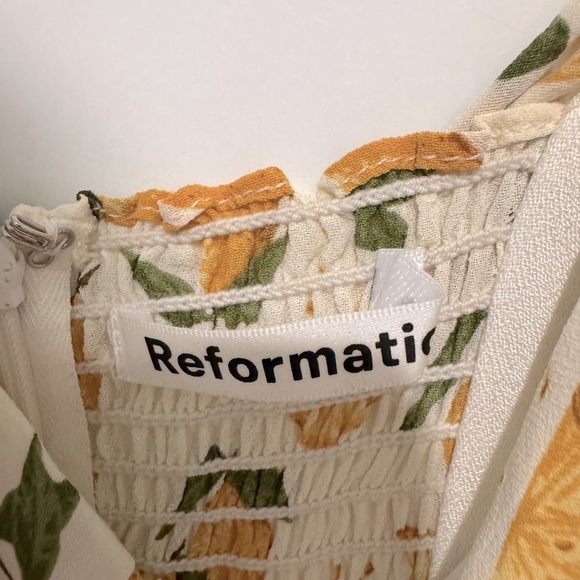 Reformation Juliette Lemon Spaghetti Strap Maxi Dress in Lemon Drop - Picture 4 of 7